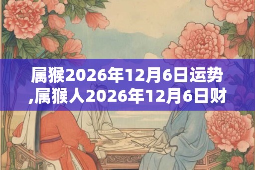 属猴2026年12月6日运势,属猴人2026年12月6日财运,生肖猴2026年12月6日运势 属猴2026年12月6日运势,属猴人2026年12月6日财运,生肖猴2026年12月6日运势