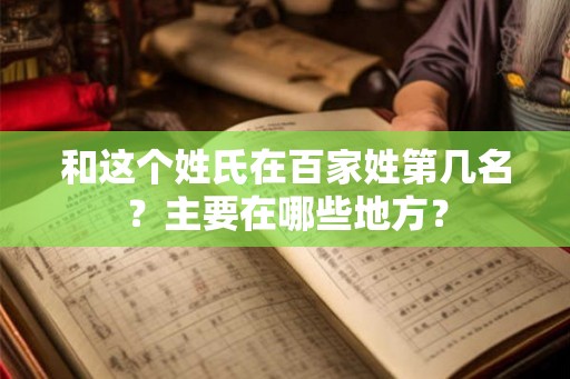 和这个姓氏在百家姓第几名？主要在哪些地方？