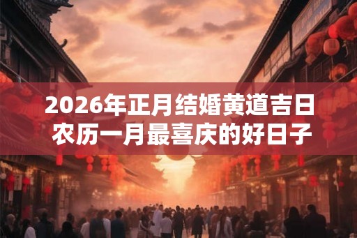 2026年正月结婚黄道吉日 农历一月最喜庆的好日子