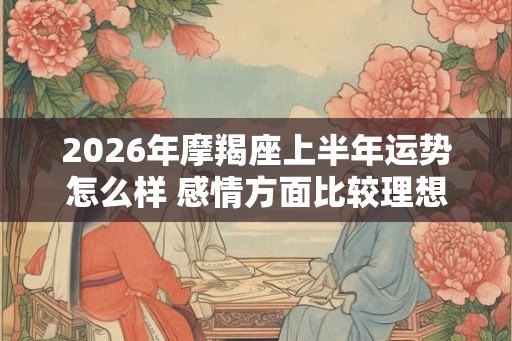 2026年摩羯座上半年运势怎么样 感情方面比较理想 2026年摩羯座上半年运势怎么样 感情方面比较理想