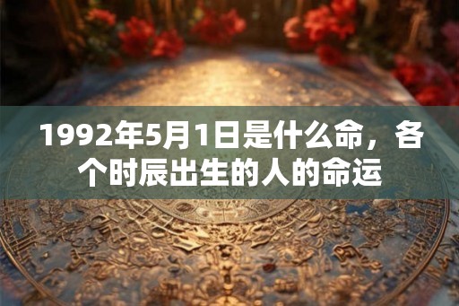 1992年5月1日是什么命，各个时辰出生的人的命运