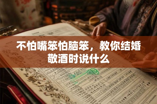 不怕嘴笨怕脑笨，教你结婚敬酒时说什么