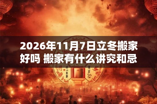 2026年11月7日立冬搬家好吗 搬家有什么讲究和忌讳