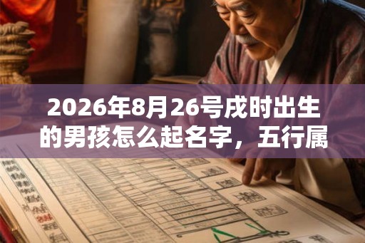 2026年8月26号戌时出生的男孩怎么起名字，五行属什么