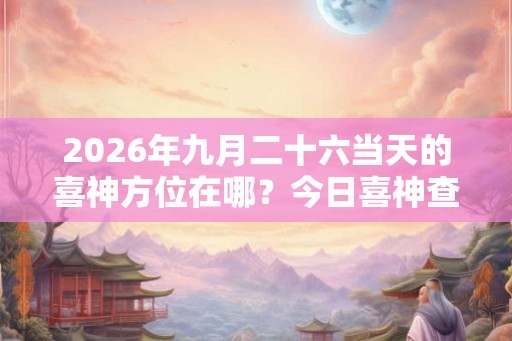 2026年九月二十六当天的喜神方位在哪？今日喜神查询