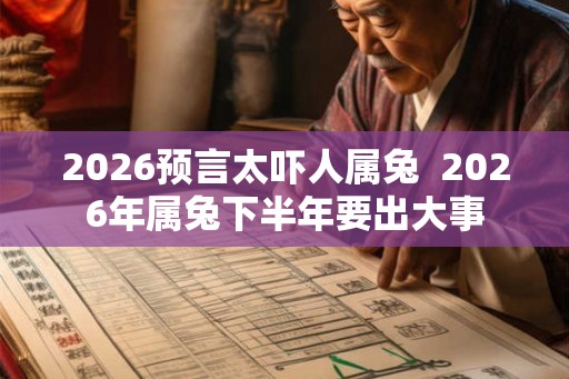 2026预言太吓人属兔  2026年属兔下半年要出大事