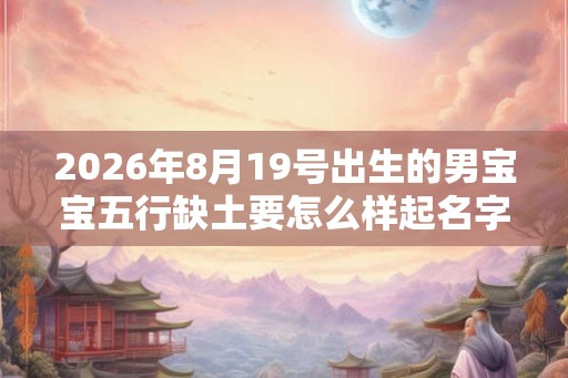 2026年8月19号出生的男宝宝五行缺土要怎么样起名字 2026年8月19号出生的男宝宝五行缺土要怎么样起名字