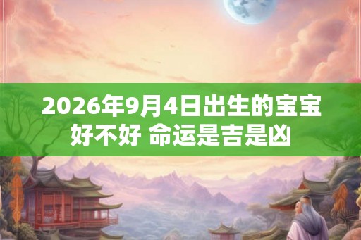 2026年9月4日出生的宝宝好不好 命运是吉是凶