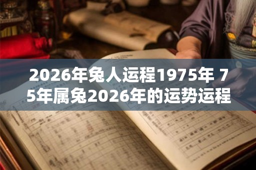 2026年兔人运程1975年 75年属兔2026年的运势运程详解