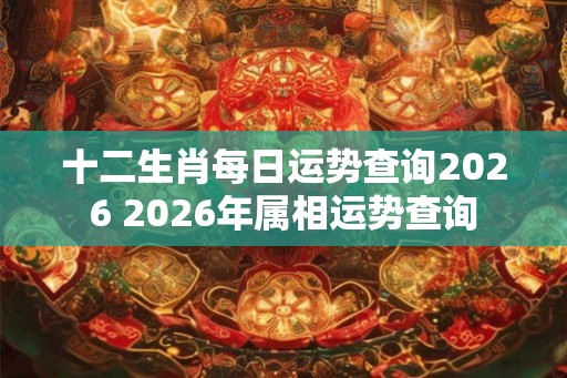 十二生肖每日运势查询2026 2026年属相运势查询