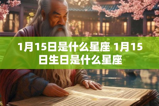 1月15日是什么星座 1月15日生日是什么星座 1月15日是什么星座 1月15日生日是什么星座