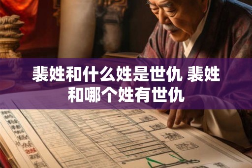 裴姓和什么姓是世仇 裴姓和哪个姓有世仇