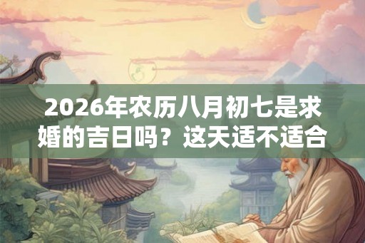 2026年农历八月初七是求婚的吉日吗？这天适不适合求婚