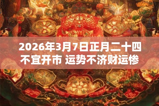 2026年3月7日正月二十四不宜开市 运势不济财运惨淡