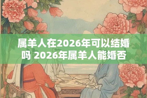 属羊人在2026年可以结婚吗 2026年属羊人能婚否 属羊人在2026年可以结婚吗 2026年属羊人能婚否