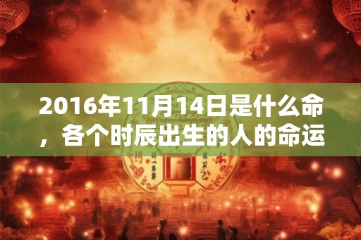 2016年11月14日是什么命，各个时辰出生的人的命运