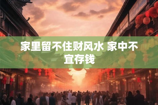 家里留不住财风水 家中不宜存钱