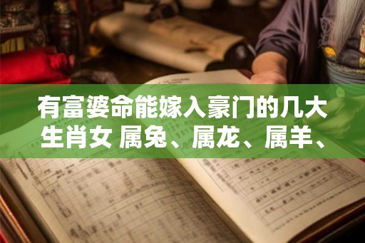 有富婆命能嫁入豪门的几大生肖女 属兔、属龙、属羊、属猴 有富婆命能嫁入豪门的几大生肖女 属兔、属龙、属羊、属猴