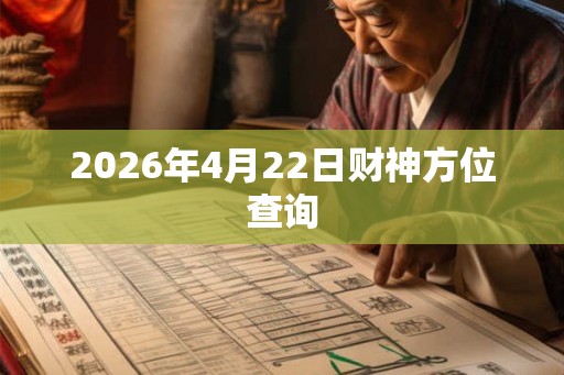 2026年4月22日财神方位查询