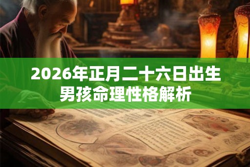 2026年正月二十六日出生男孩命理性格解析