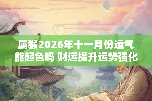 属猴2026年十一月份运气能起色吗 财运提升运势强化 属猴2026年十一月份运气能起色吗 财运提升运势强化