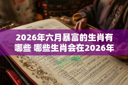 2026年六月暴富的生肖有哪些 哪些生肖会在2026年6月暴富 2026年六月暴富的生肖有哪些 哪些生肖会在2026年6月暴富