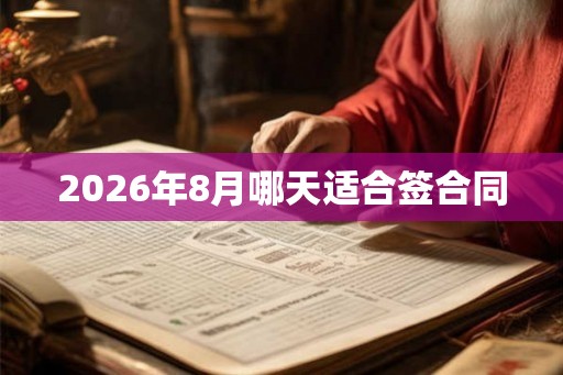 2026年8月哪天适合签合同 2026年8月哪天适合签合同
