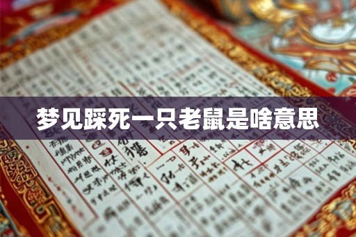 梦见踩死一只老鼠是啥意思 梦见踩死一只老鼠是啥意思