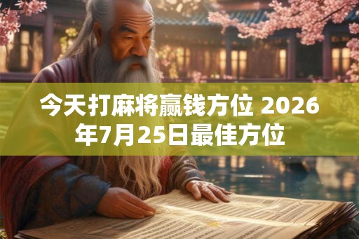 今天打麻将赢钱方位 2026年7月25日最佳方位
