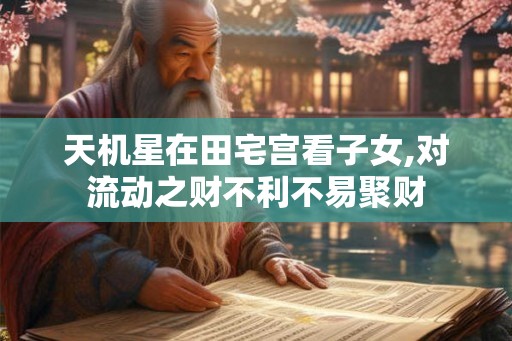 天机星在田宅宫看子女,对流动之财不利不易聚财