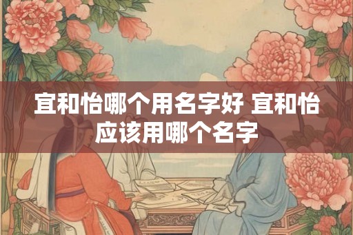 宜和怡哪个用名字好 宜和怡应该用哪个名字