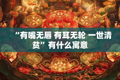 “有嘴无唇 有耳无轮 一世清贫”有什么寓意