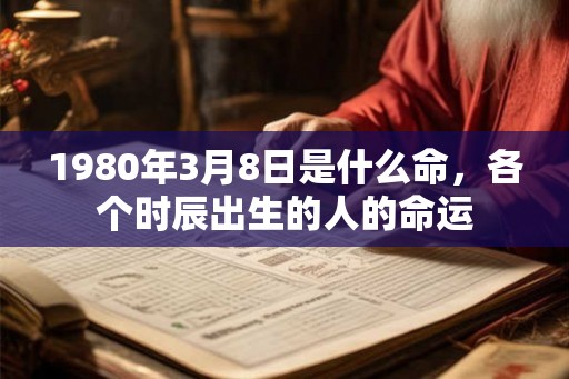 1980年3月8日是什么命，各个时辰出生的人的命运
