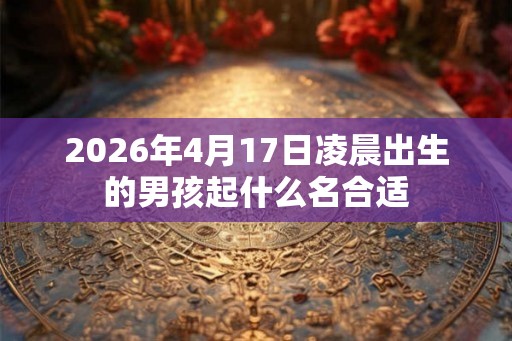 2026年4月17日凌晨出生的男孩起什么名合适