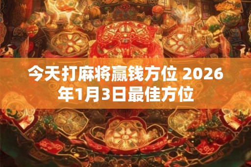 今天打麻将赢钱方位 2026年1月3日最佳方位
