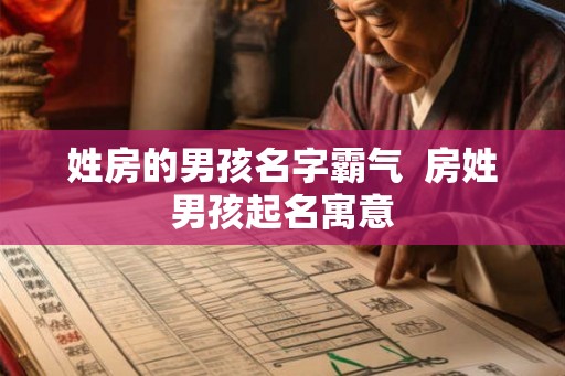 姓房的男孩名字霸气  房姓男孩起名寓意