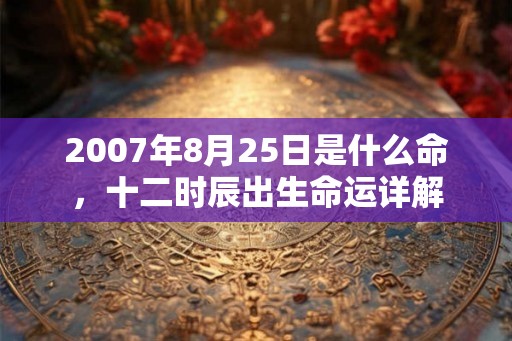 2007年8月25日是什么命，十二时辰出生命运详解
