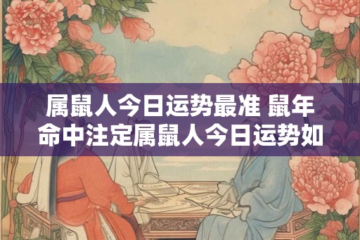 属鼠人今日运势最准 鼠年命中注定属鼠人今日运势如何