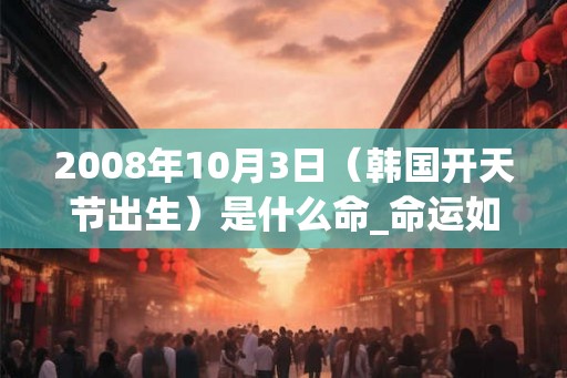 2008年10月3日(韩国开天节出生)是什么命_命运如何 2008年10月3日(韩国开天节出生)是什么命_命运如何