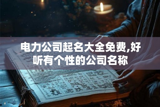 电力公司起名大全免费,好听有个性的公司名称