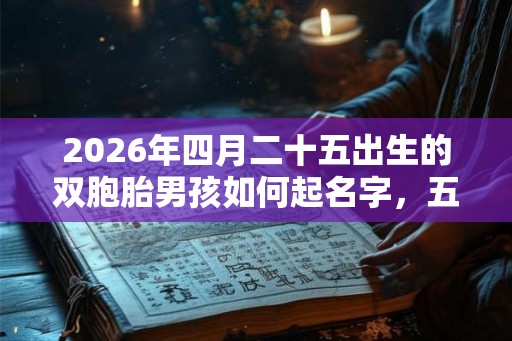 2026年四月二十五出生的双胞胎男孩如何起名字，五行属什么