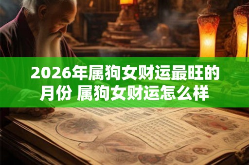 2026年属狗女财运最旺的月份 属狗女财运怎么样