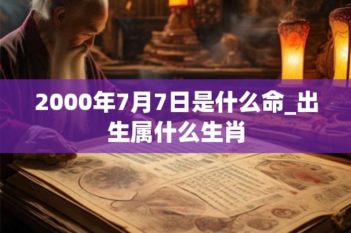 2000年7月7日是什么命_出生属什么生肖