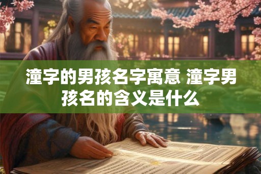 潼字的男孩名字寓意 潼字男孩名的含义是什么