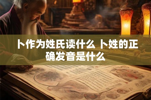 卜作为姓氏读什么 卜姓的正确发音是什么