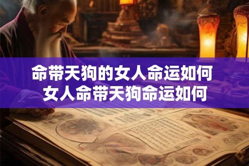 命带天狗的女人命运如何 女人命带天狗命运如何