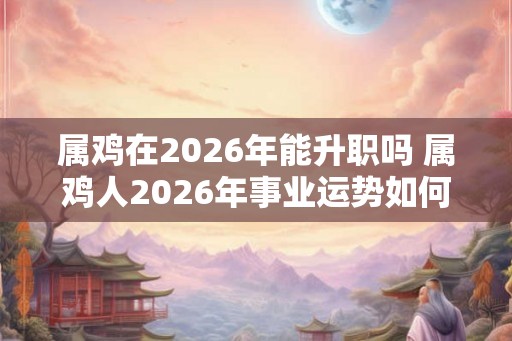 属鸡在2026年能升职吗 属鸡人2026年事业运势如何