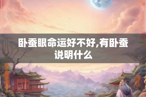 卧蚕眼命运好不好,有卧蚕说明什么 卧蚕眼命运好不好,有卧蚕说明什么