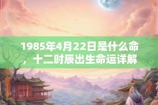 1985年4月22日是什么命，十二时辰出生命运详解