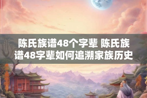 陈氏族谱48个字辈 陈氏族谱48字辈如何追溯家族历史